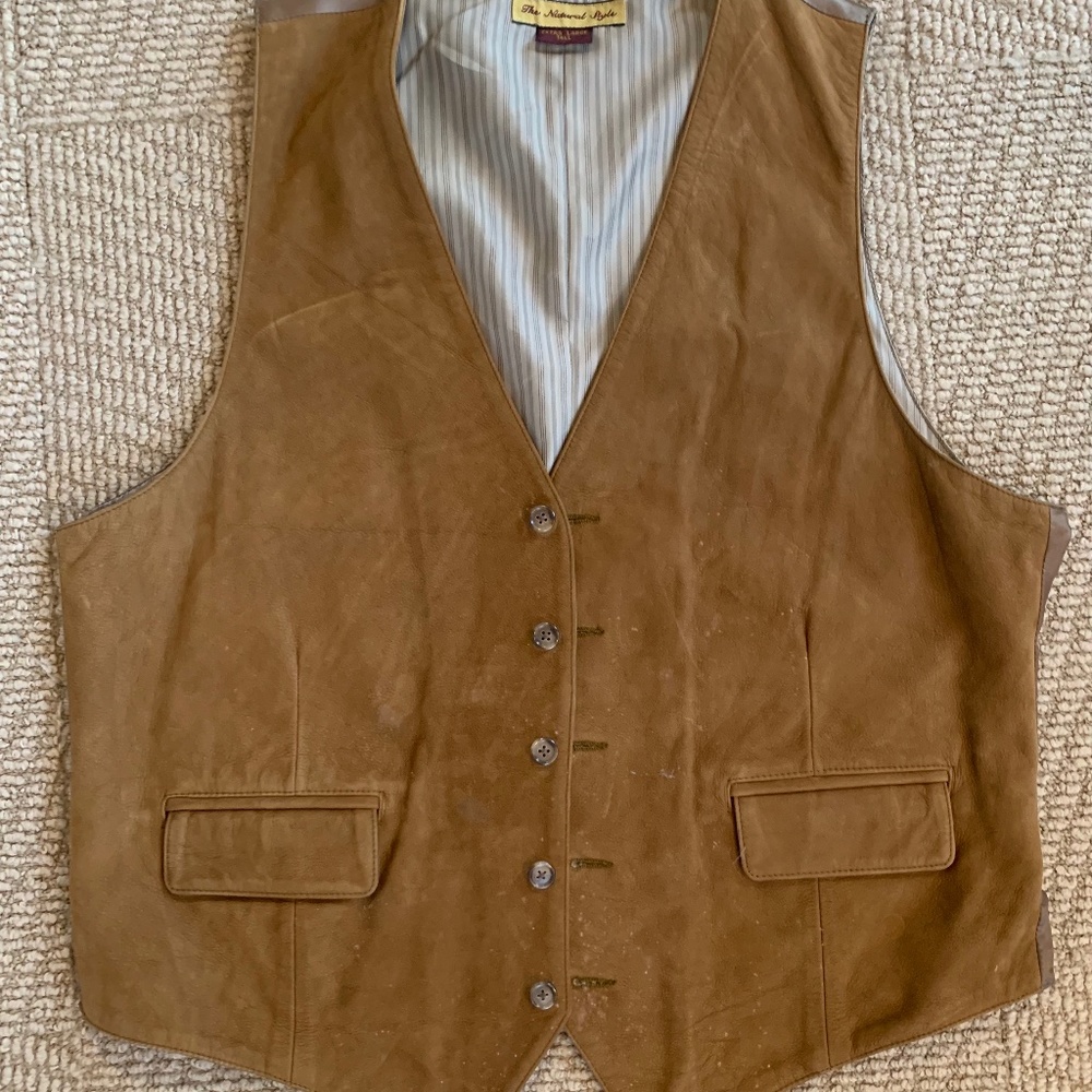 Mens Suede Vest Size XL tall